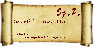 Szabó Priszcilla névjegykártya